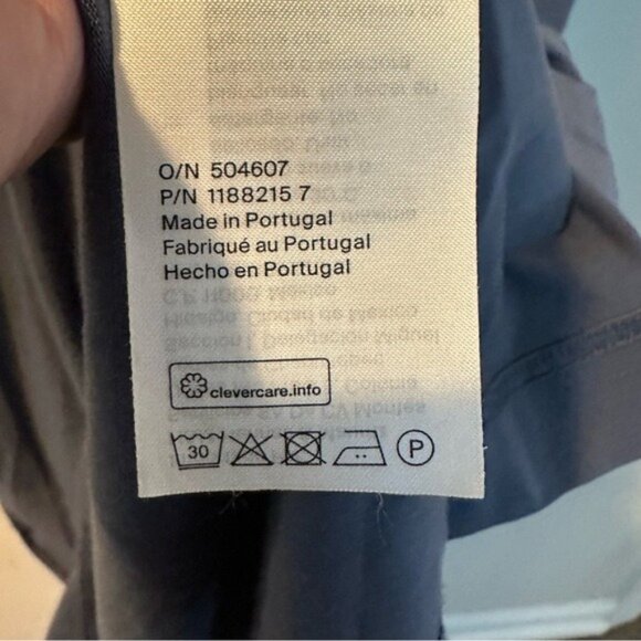 COS Slate Blue Asymmetric Hem T-Shirt Dress Cotton Blend Size Medium - Picture 13 of 16